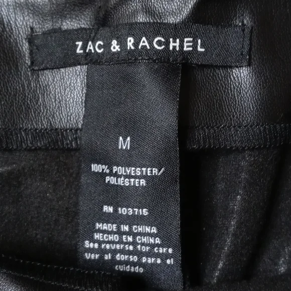 Black Faux Leather Leggings Zac & Rachel Medium - Picture 5 of 8